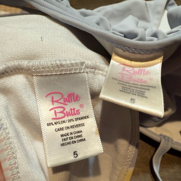 Ruffle Butts Girls 5 bikini Ruffle shoulder top ruffle bottoms - Picture 5 of 5